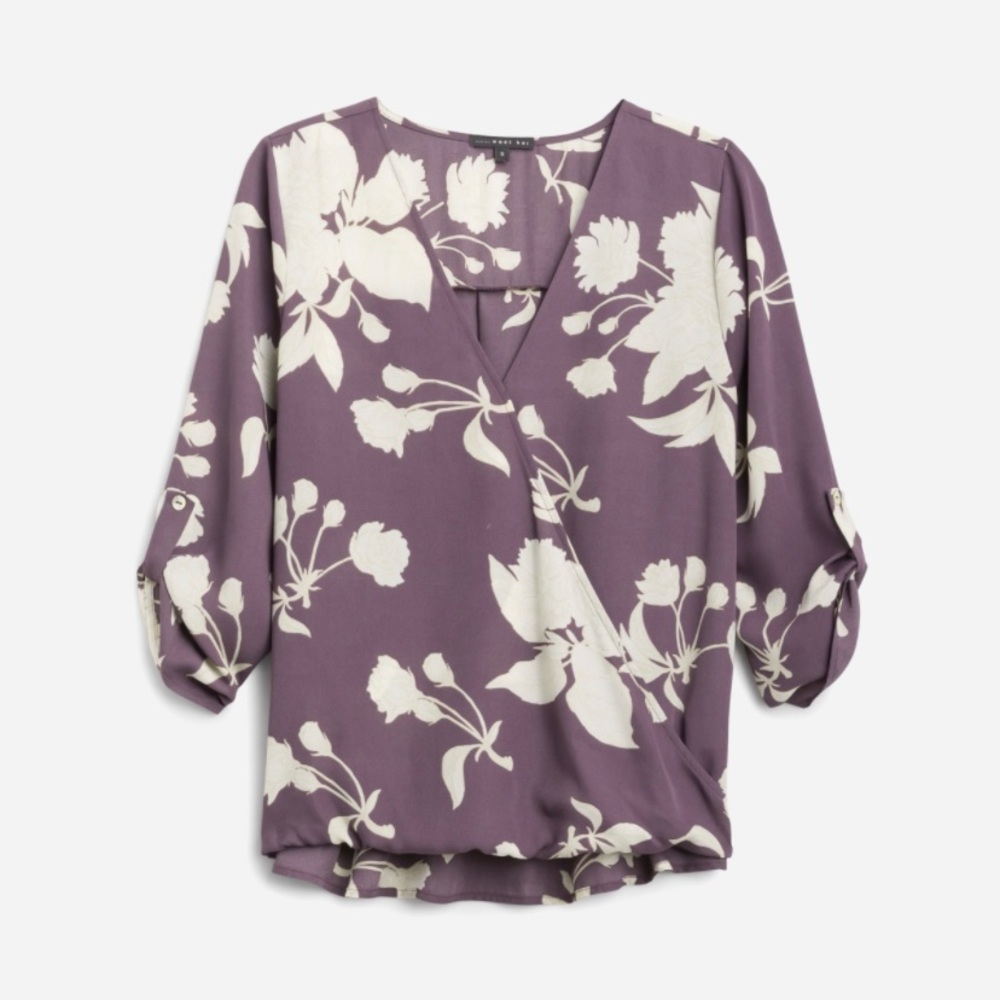 West Kei Allan Surplice Rolltab Blouse NWT